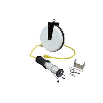 SafTlite by General Manufacturing Stubby II with End Light LED on 40 Foot Reel Black Handle