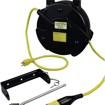 SafTlite by General Manufacturing Mid Size Power Supply Reel 40 Foot 12/3 SJTOW Cord 15 Amp Saf T Lok Outlet