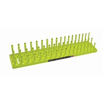 Hansen Global 1/2" Metric 3-Row Socket Tray - Hi-Viz Yellow