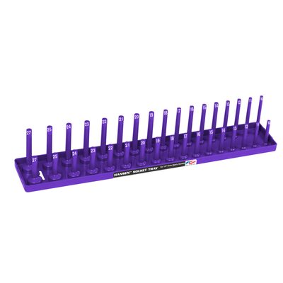 Hansen Global 1/2 Inch Metric 2 Row Regular/Deep Socket Holder Tray - Purple