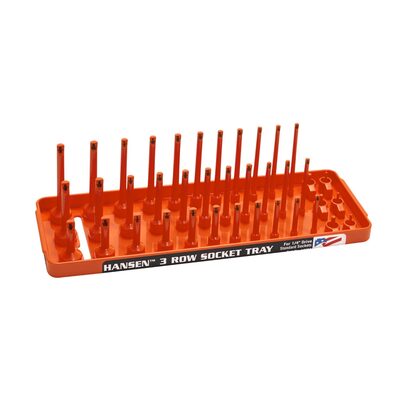 Hansen Global 1/4" SAE 3-Row Socket Tray - Orange
