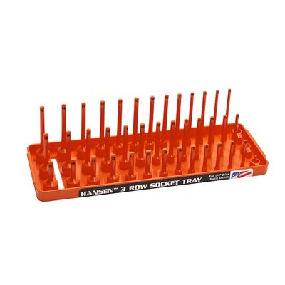 Hansen Global 1/4" Metric 3-Row Socket Tray - Orange