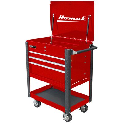 Homak Manufacturing 35 in. Pro Series 4 Drawer Flip Top Service Cart