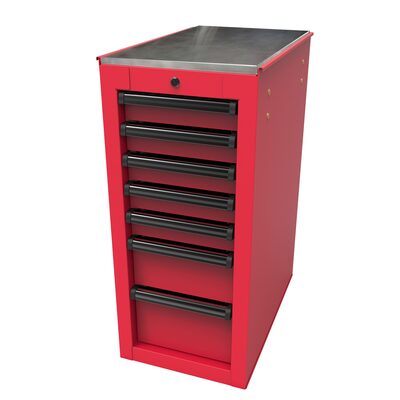 Homak Manufacturing RS PRO 14-1/2 in. 7-Drawer Side Cabinet, Red