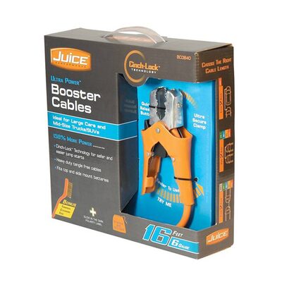 Hopkins Manufacturing 16 ft 6 gauge Juice Booster Cables w/ Cinch-Lock