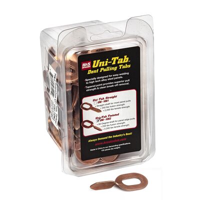 H&S AutoShot UNI-1062 Weld Pull Key Steel, Twisted 90&deg; Copper-Flash (100-pack)