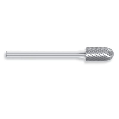 HTC Tool SC-51 Solid Carbide Burr, Cylinder Shape, Radius End, Single Cut