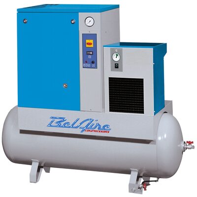 IMC (Belaire) 15 HP 132 Gallon 125 PSI Air Compressor 15 HP 132 Gallon 125 PSI Screw w Dryer 52 CFM MAX 125 PSI 208230460V 3Ph 68 dBA