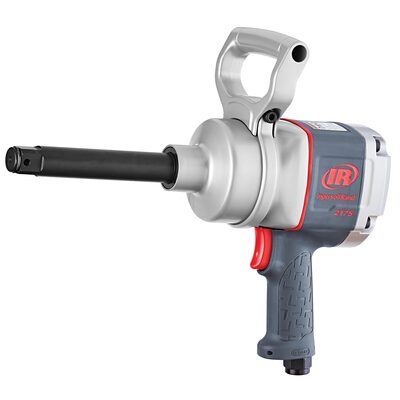 Ingersoll Rand 1 Inch Air Impact Wrench, 6 Inch Ext Anvil, 2000 ft-lb Torque, Thru-hole Retainer, Pistol