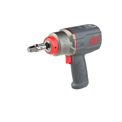 Ingersoll Rand DXS2 1/2 Inch Air Impact Wrench, 2 Inch Extended Anvil, Quiet, 1500 ft-lb Torque, Titanium Hammercase, Friction Ring Retainer, Pistol Grip