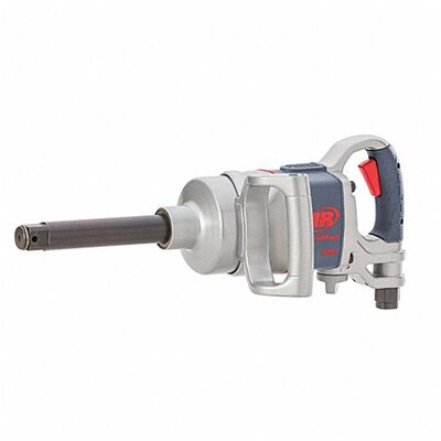 Ingersoll Rand 1 Inch Air Impact Wrench, 6 Inch Ext Anvil, 2100 ft-lb Torque, Friction Ring-Thru-hole Retainer, D-handle Inside Trigger