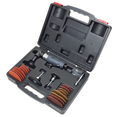 Ingersoll Rand Angle Air Die Grinder 2 Inch & 3 Inch Pad Kit, 20,000 RPM, 0.33 HP, 1/4 Inch Collet, Rear Exhaust
