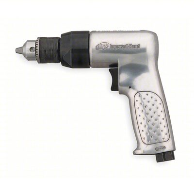 Ingersoll Rand 3/8 Inch Keyed Chuck Air Drill, 2000 RPM, 0.5 HP, 44in-lb Torque, Pistol Grip