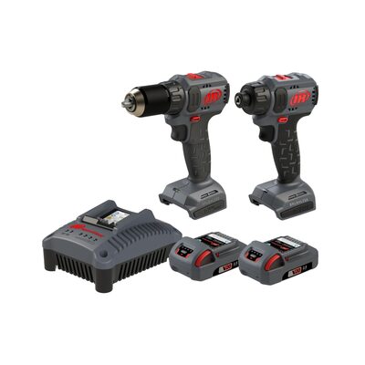 Ingersoll Rand 20V Cordless Combo Tool Kit, D3141 1/2 Inch Compact Drill, D3411 1/4 Inch Screwdriver