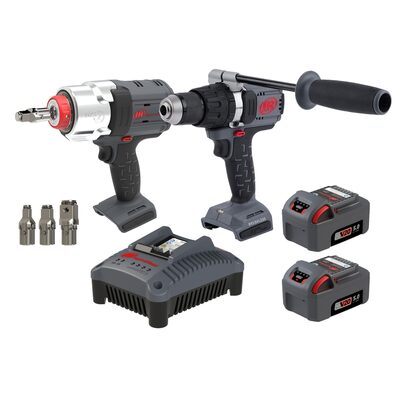Ingersoll Rand 20V Cordless Combo Tool Kit, D5241 1/2 Inch Hammer Drill, W7153 DXS Impact Wrench