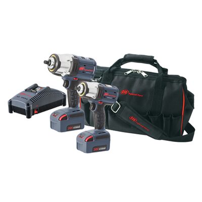 Ingersoll Rand 20V Impact Combo Kit, W7152 1/2&rdquo; Cordless Impact Wrench, W5133 3/8&rdquo; Cordless Impact Wrench, 2 Batteries and Charger