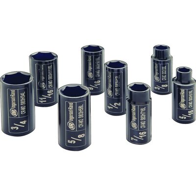 Ingersoll Rand 3/8" Drive Hex Deep SAE Impact Socket Set, 8-Piece