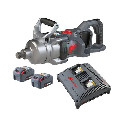 Ingersoll Rand 1 Inch 20V Cordless Impact Wrench 2 Battery Kit, 2600 ft-lb Torque, Friction Ring-Thru-hole Retainer, D-Handle