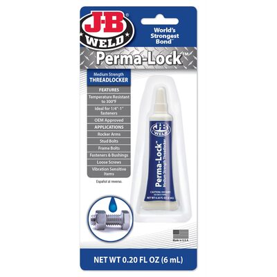 J B Weld J-B Weld 24206 Perma-Lock Medium Strength Threadlocker - Blue - 6 ml.