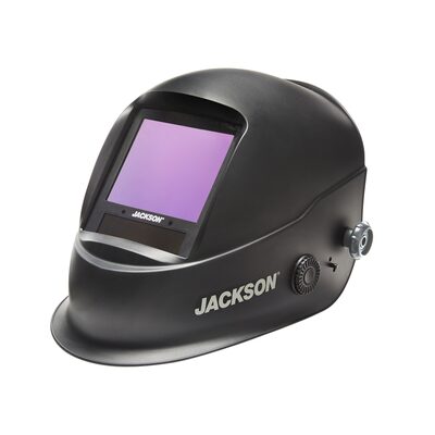 Jackson Safety Welding Helmet - Auto Darkening - Thermoplastic - 3.86" x 3.23" Viewing Area - Shade 3/4-14 Translight ADF 1/1/1/1 - 370 Speed Dial Headgear - Black - Translight+ 555 Series