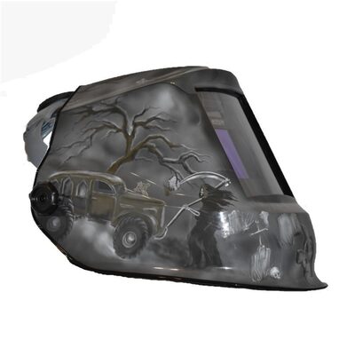 Jackson Safety Welding Helmet - Auto Darkening - Nylon - 3.94" x 2.36" Viewing Area - Shade 10 Fixed ADF 1/1/1/1 - 370 Speed Dial Headgear - 6 Feet Under Graphics