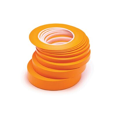 JTAPE Unlimited 1111.1255 Fine Line Masking Tape, 60 yd x 1/2 in, 0.13 mm THK, Orange