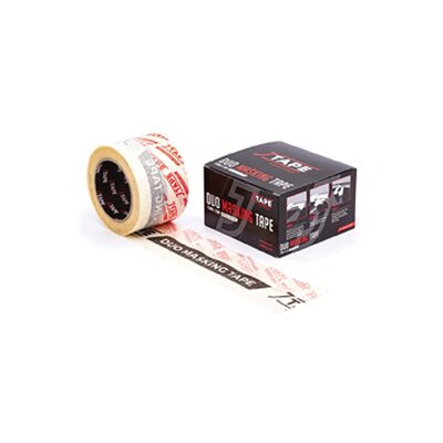 JTAPE Unlimited 1150.7520 DUO Masking Tape, 20 m L x 75 mm W, 285 um THK, Ivory with Black and Red Print