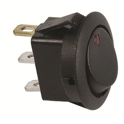 The Best Connection 10 Amp 12V Red Round Rocker