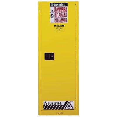 Justrite Mfg. Co. 22 Gallon Yellow Slimline Flammable Safety Cabinet