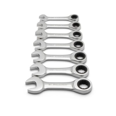 GearWrench 7 Piece 72-Tooth 12 Point Stubby Ratcheting Combination SAE Wrench Set