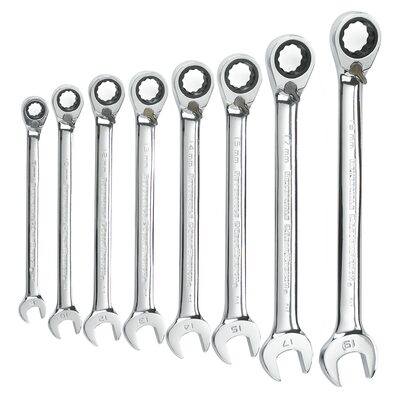 GearWrench 8 Piece 72-Tooth 12 Point Reversible Ratcheting Combination Metric Wrench Set