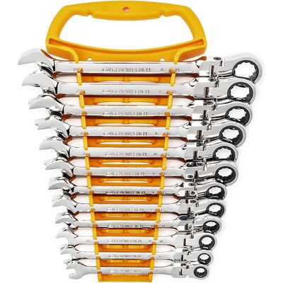 GearWrench 12 Piece 72-Tooth 12 Point Flex Head Ratcheting Combination Metric Wrench Set