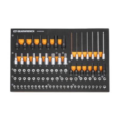 GearWrench 88 Piece 1/4", 3/8", 1/2" Drive SAE Bit Socket Set in Foam Storage Tray
