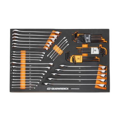 GearWrench 59 Piece 6 Point Combination Wrench and Hex Key Set in Foam Storage Tray