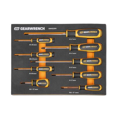 GearWrench 9 Piece Phillips&reg; Dual Material Screwdriver Set in Foam Storage Tray