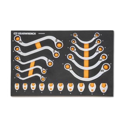 GearWrench 20 Piece Specialty Ratcheting Metric Wrench Set in Foam Storage Tray