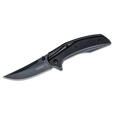 Kershaw Outright Assisted Open Frame Lock Trailing Point Blade EDC Folding Pocket Knife - Black