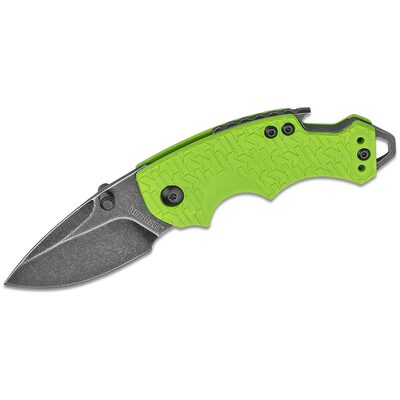 Kershaw Shuffle Multifunction Manual Open Inset Liner Lock Drop Point Blade EDC Folding Pocket Knife with BlackWash Finish - Lime Green