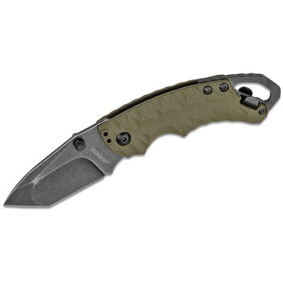Kershaw Shuffle II Multifunction Manual Open Inset Liner Lock American Tanto Blade EDC Folding Pocket Knife with BlackWash Finish - Olive