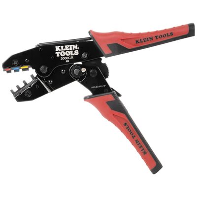 Klein Tools Ratcheting Heat Shrink Terminal Crimper, 10 to 22 AWG Wire