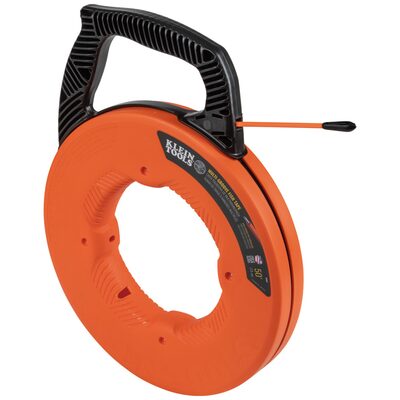 Klein Tools Fiberglass Fish Tape with Spiral Steel Leader, 100-Foot