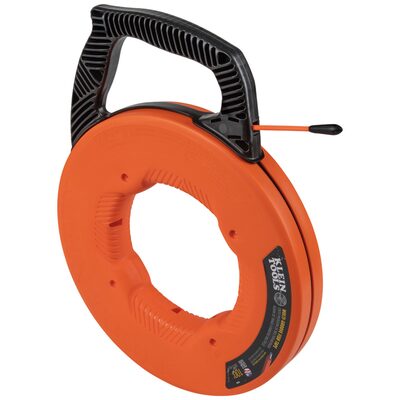 Klein Tools Multi-Groove Fiberglass Fish Tape with Spiral Steel Leader, 100-Foot