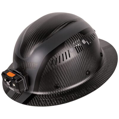 Klein Tools Klein Carbon Fiber Full Brim Hard Hat with Headlamp, Titan