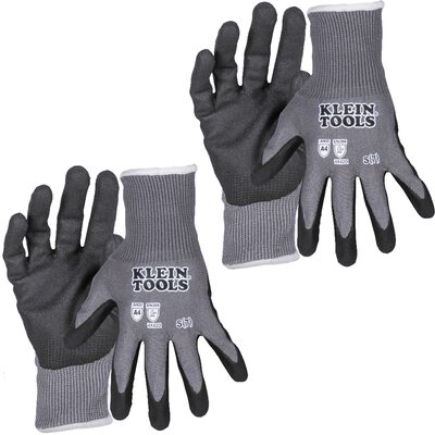 Klein Tools Knit Dipped Gloves, Cut Level A2, Touchscreen, Large, 2-Pair