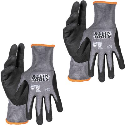Klein Tools Knit Dipped Gloves, Cut Level A4, Touchscreen, Small, 2-Pair