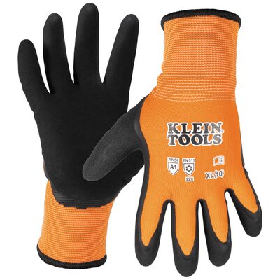 Klein Tools Winter Knit Dipped Gloves, Cut Level A1, Touchscreen, Medium