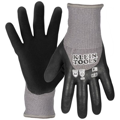 Klein Tools Winter Knit Dipped Gloves, Cut Level A1, Touchscreen, Large