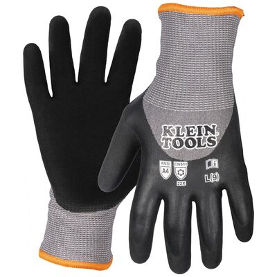 Klein Tools Winter Knit Dipped Gloves, Cut Level A1, Touchscreen, X-Large