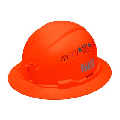 Klein Tools Hard Hat, Vented, Full Brim Style, Red