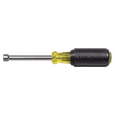 Klein Tools 7/16-Inch Hollow Nut Driver, 3-Inch, Cushion-Grip&trade;